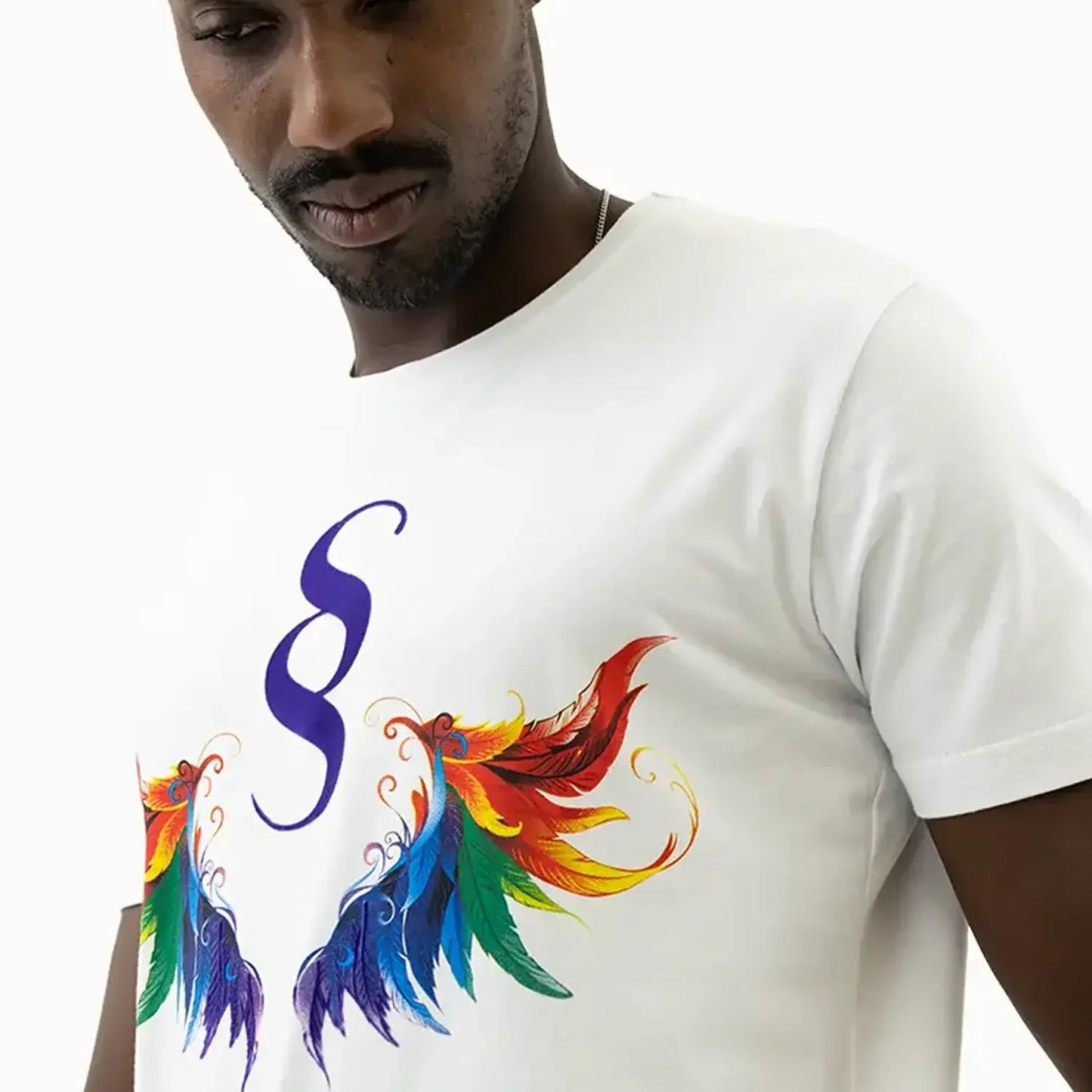 Men's Wings Graphic White T Shirt