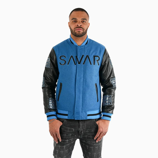 Men's Reflective Wool Varsity Jacket