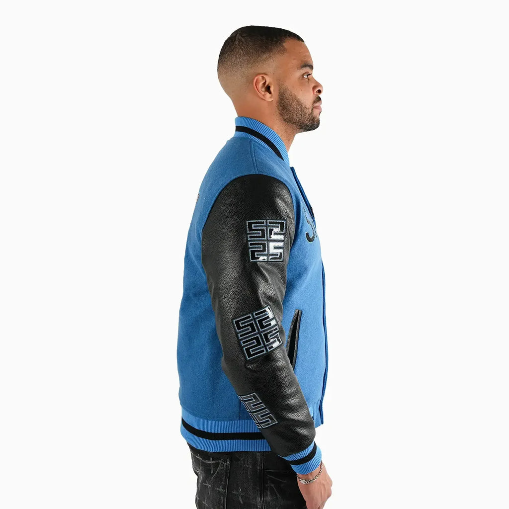 Men's Reflective Wool Varsity Jacket