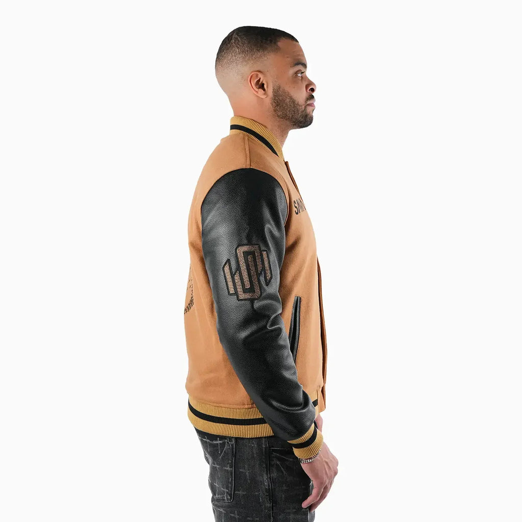 Men's Faded Wool Varsity Jacket