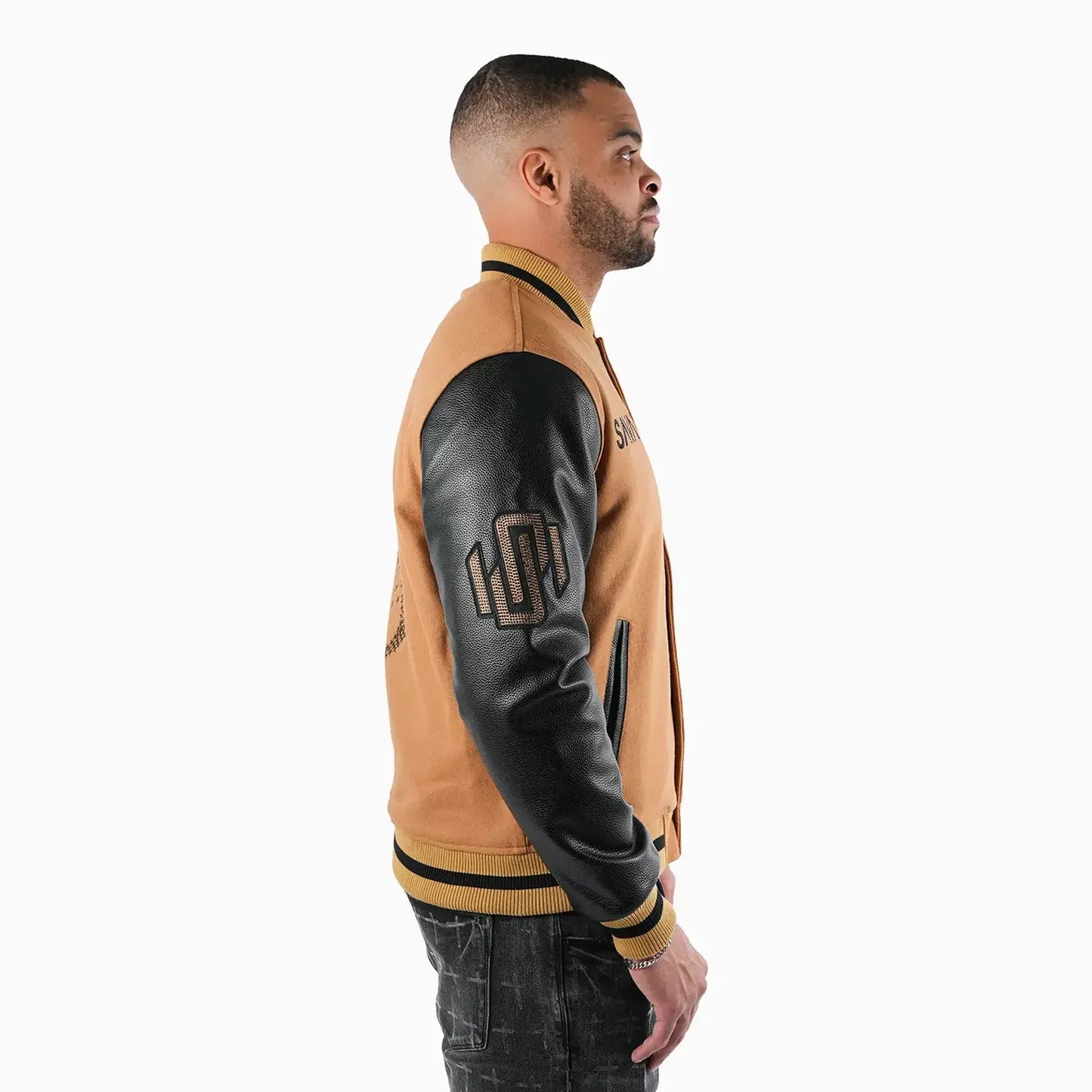 Men's Faded Wool Varsity Jacket