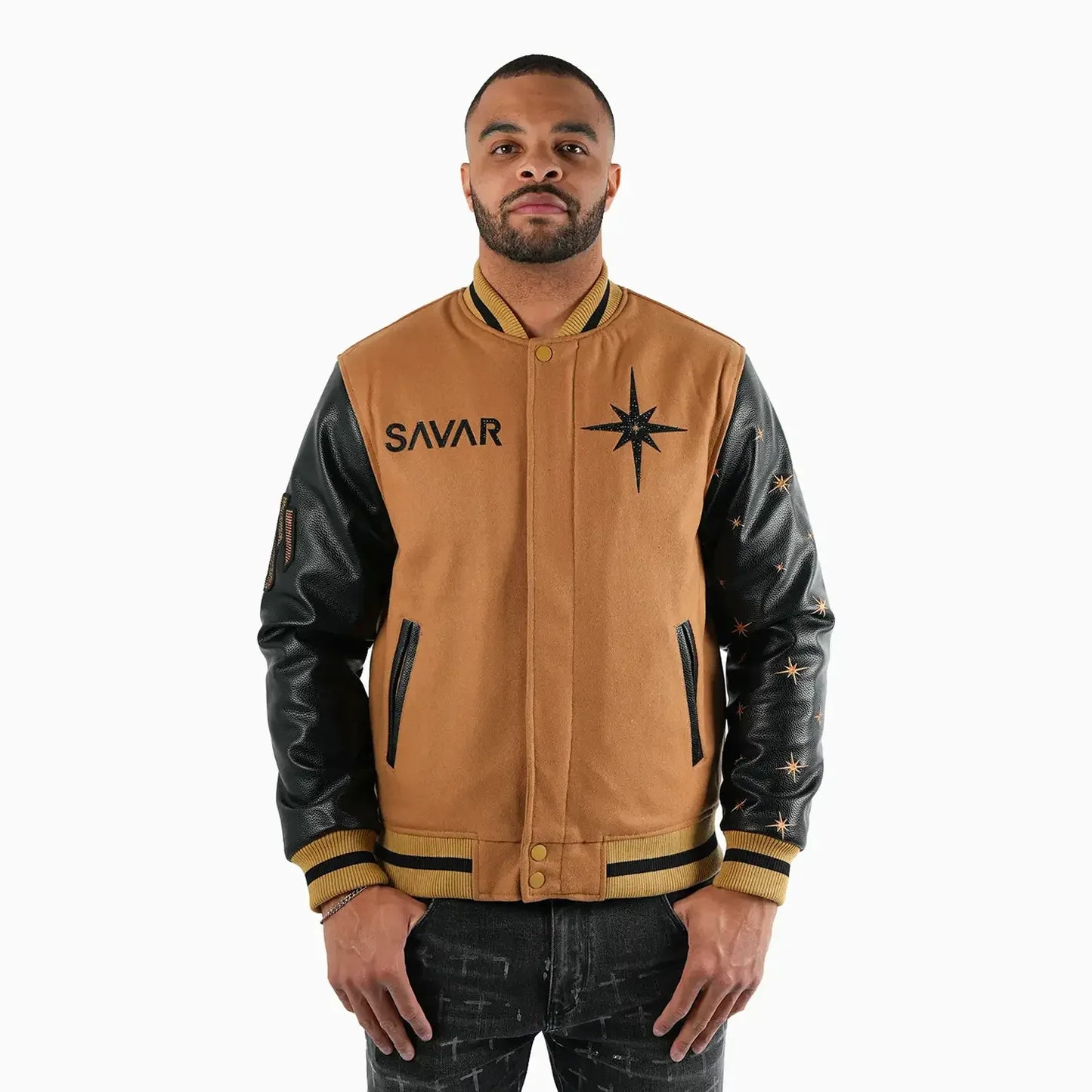 Men's Faded Wool Varsity Jacket