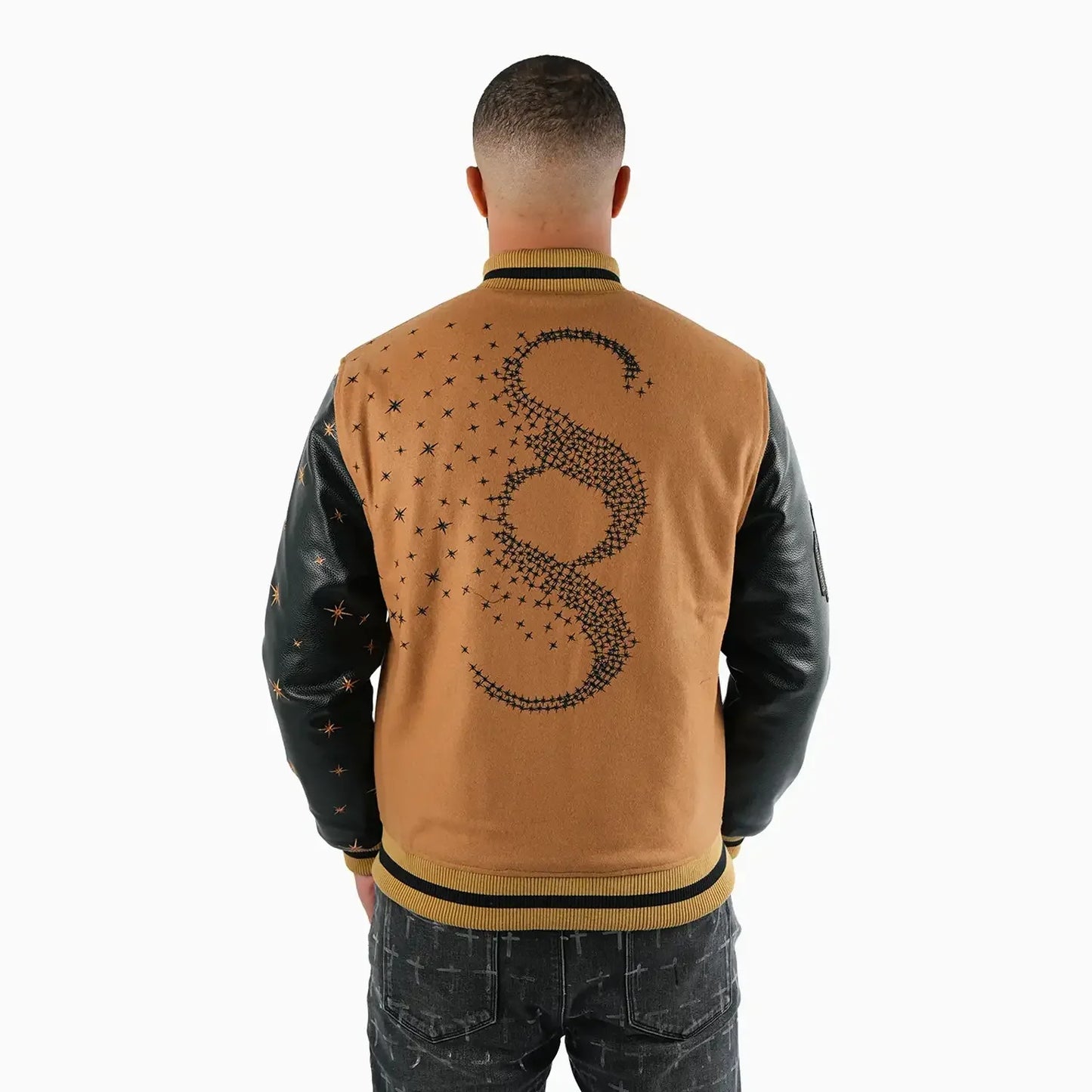 Men's Faded Wool Varsity Jacket
