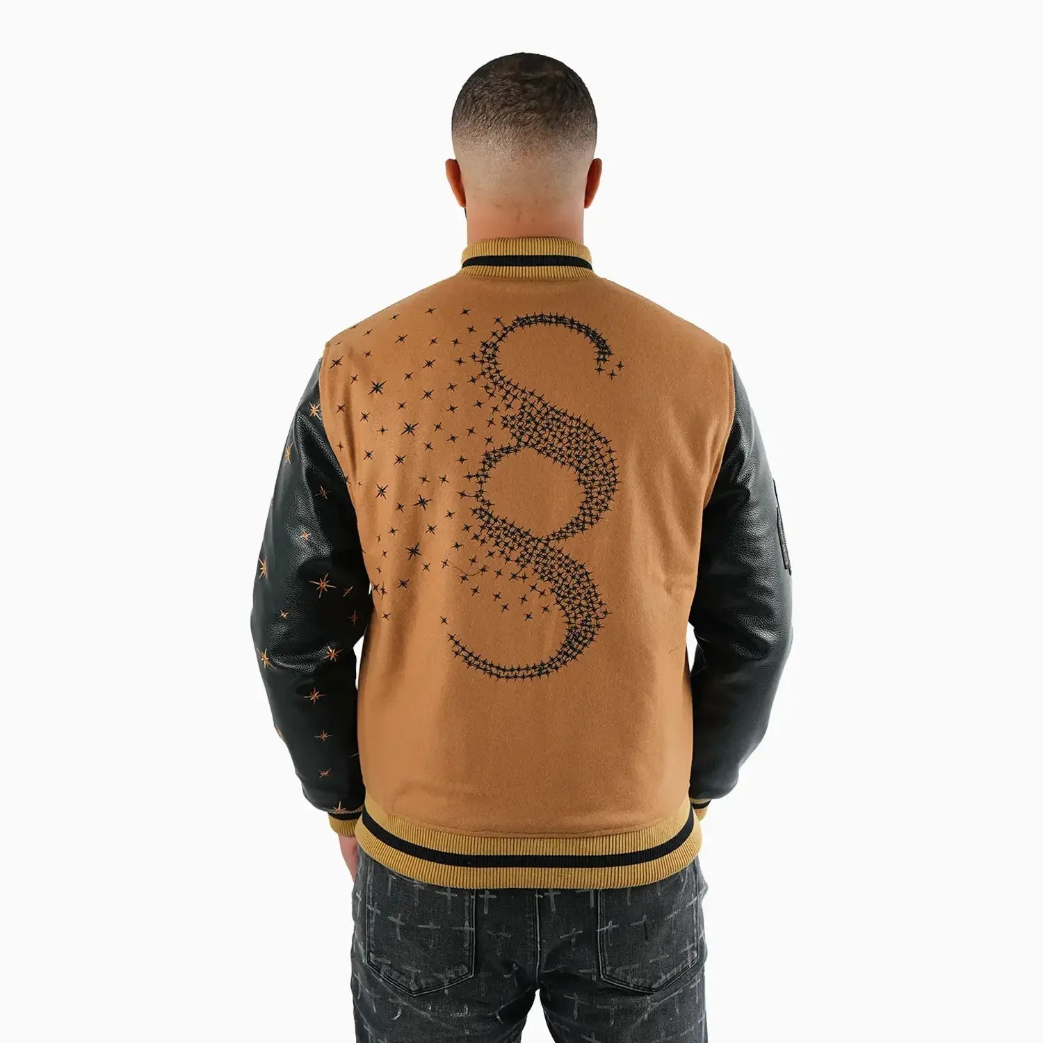 Men's Faded Wool Varsity Jacket