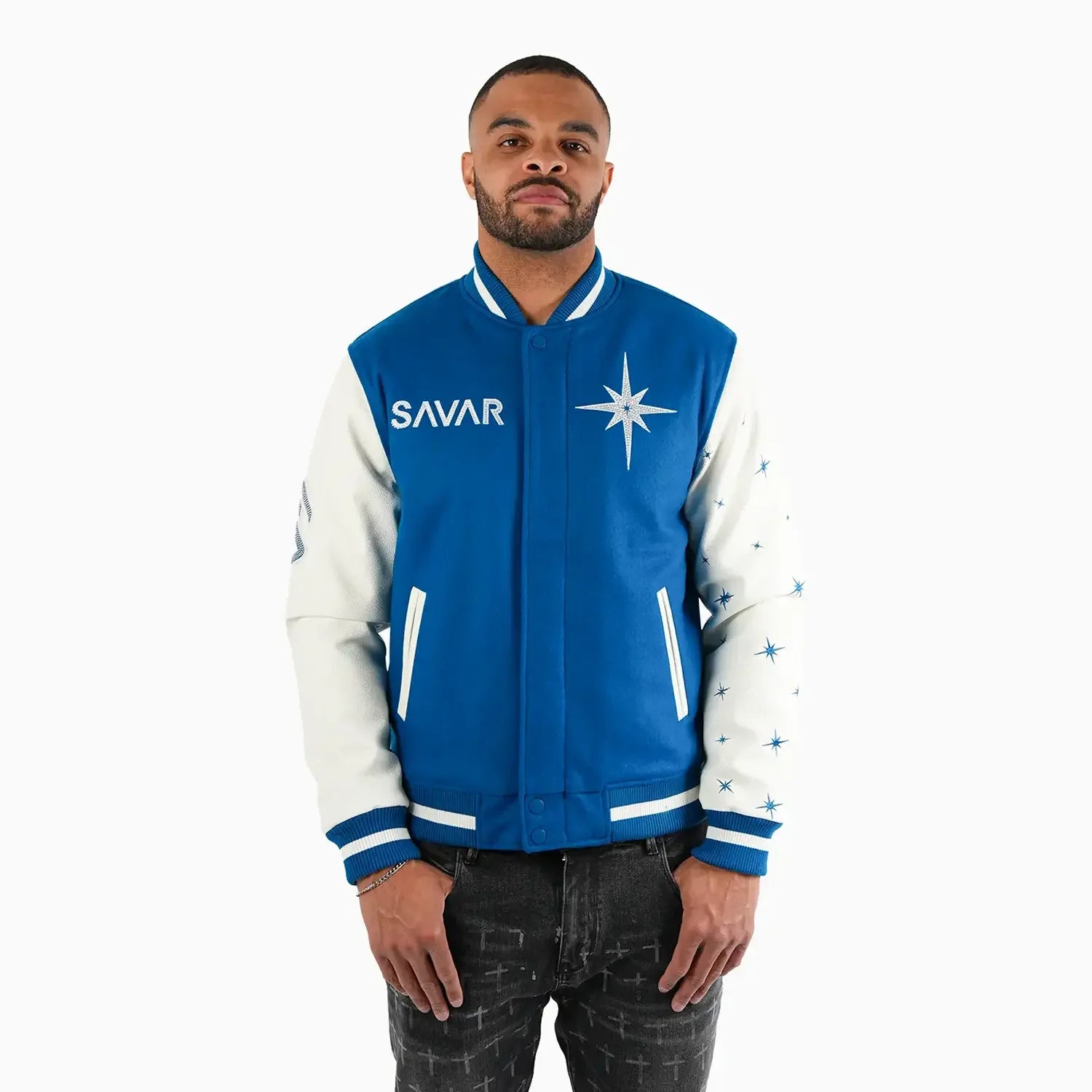 Men's Faded Wool Varsity Jacket