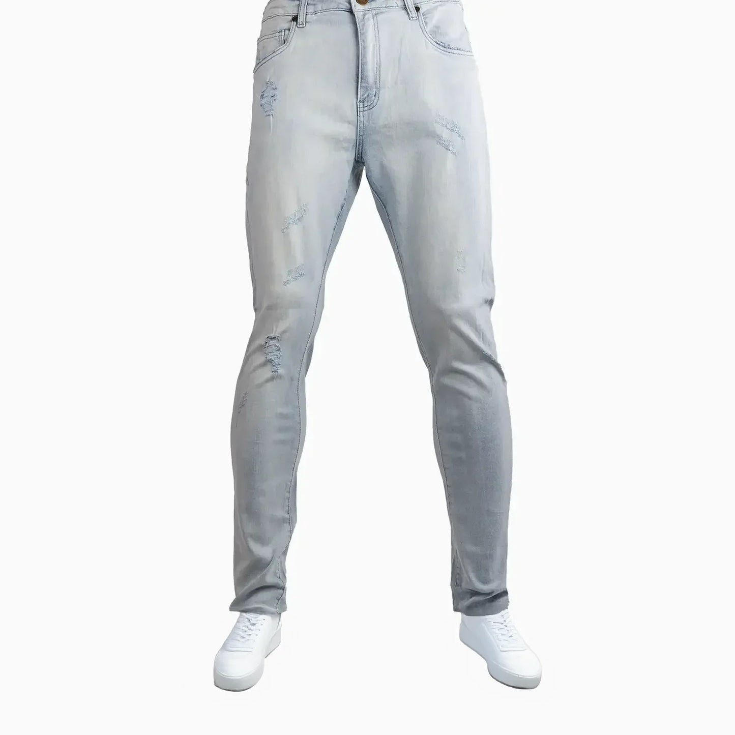 Men's Slim Fit Rips Jeans Pant Savar - Tops and Bottoms USA