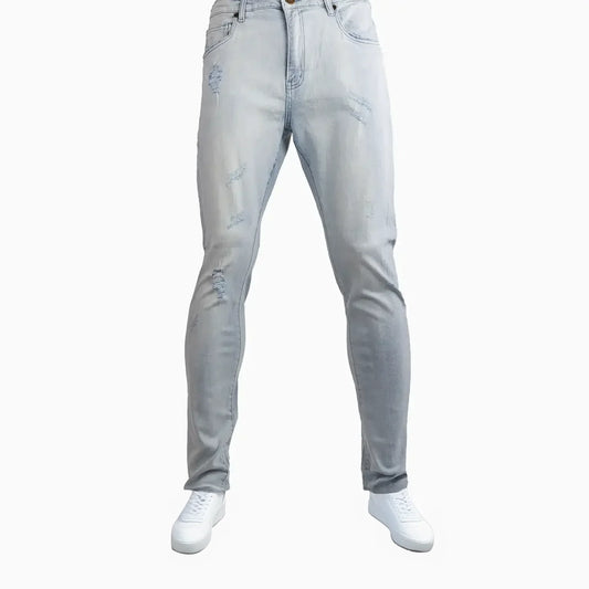 Men's Slim Fit Rips Jeans Pant Savar - Tops and Bottoms USA