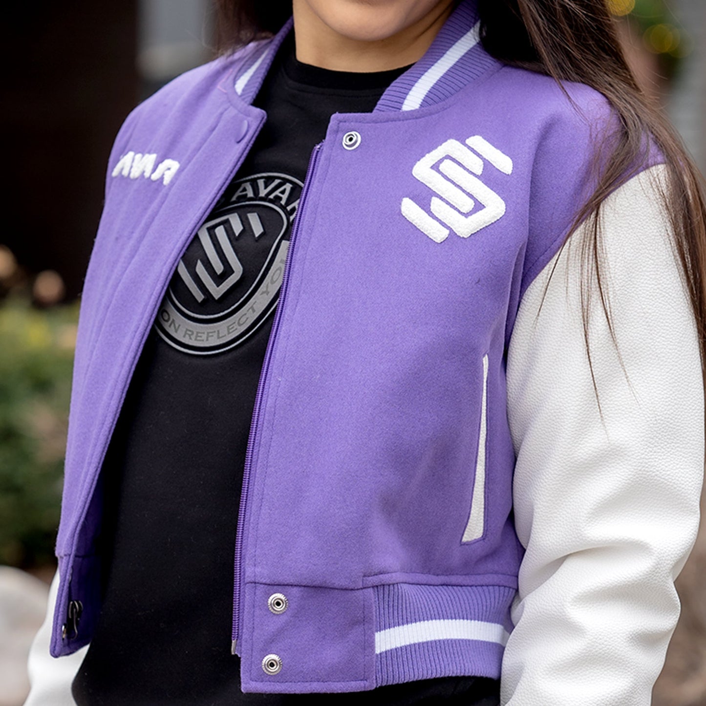 Women's Circle Wool Varsity Jacket