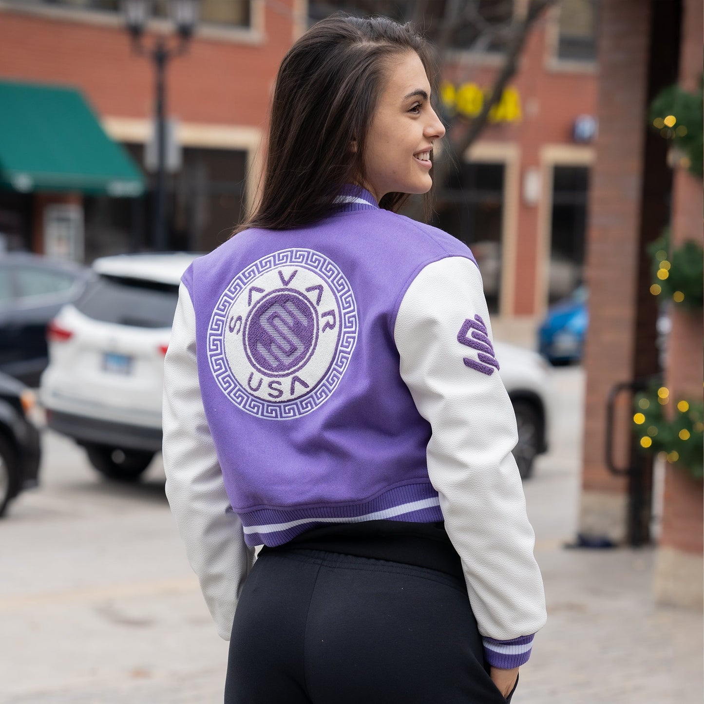 Women's Circle Wool Varsity Jacket