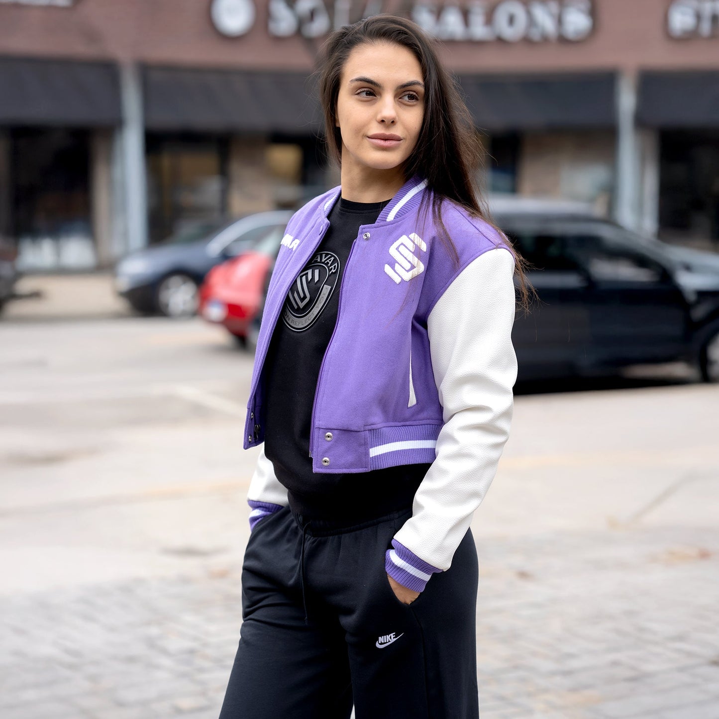 Women's Circle Wool Varsity Jacket