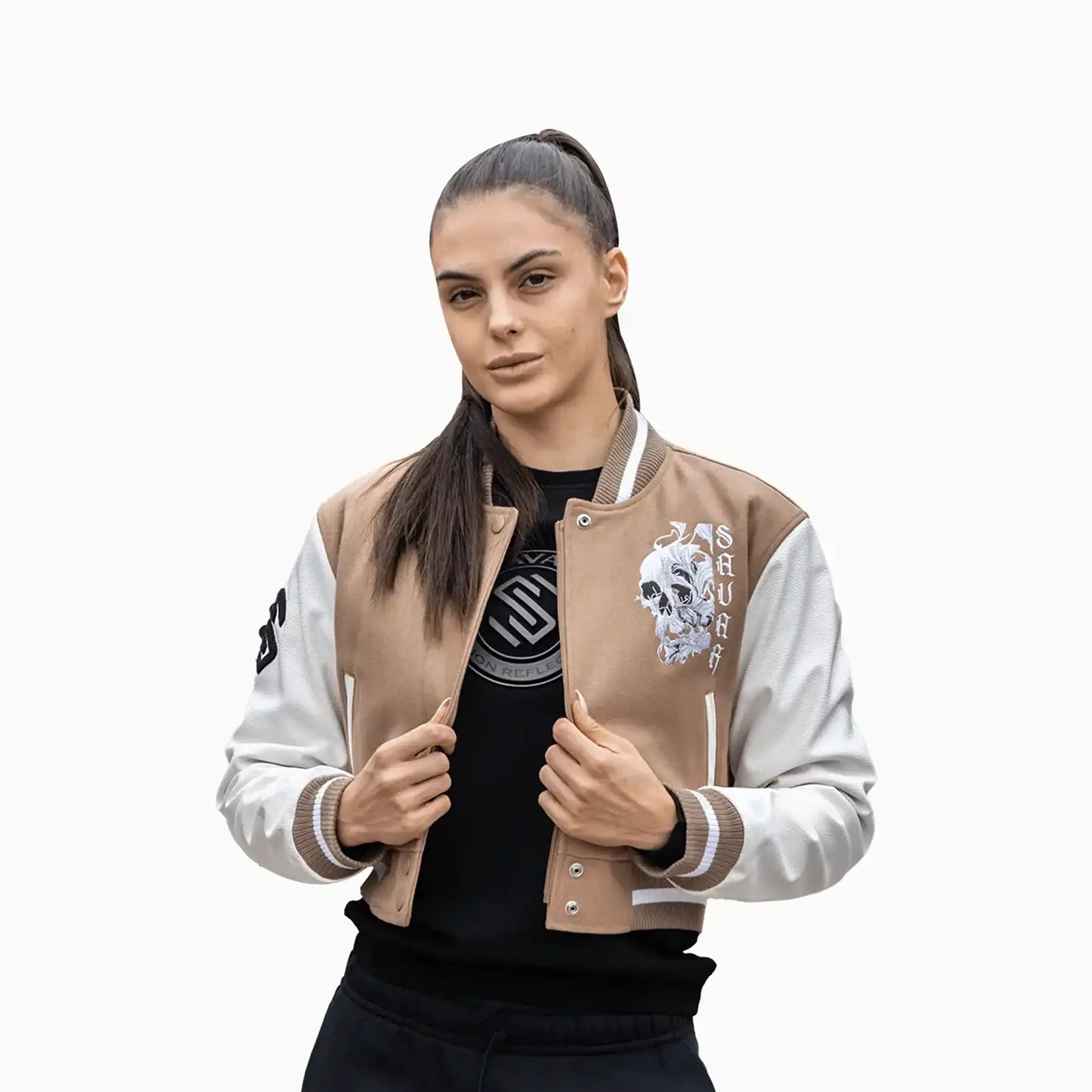Women's Skull Wool Varsity Jacket