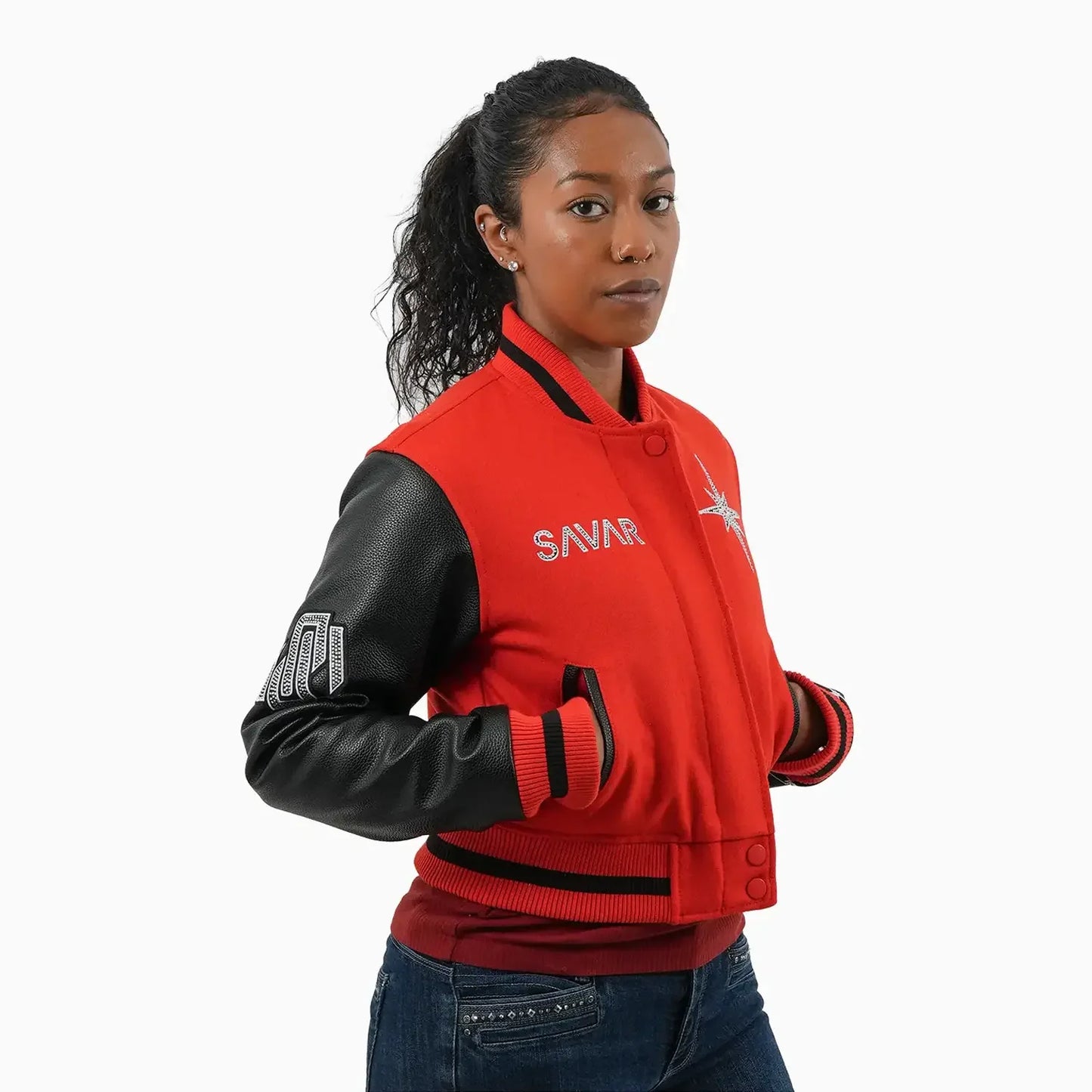 Women's Faded Wool Varsity Jacket