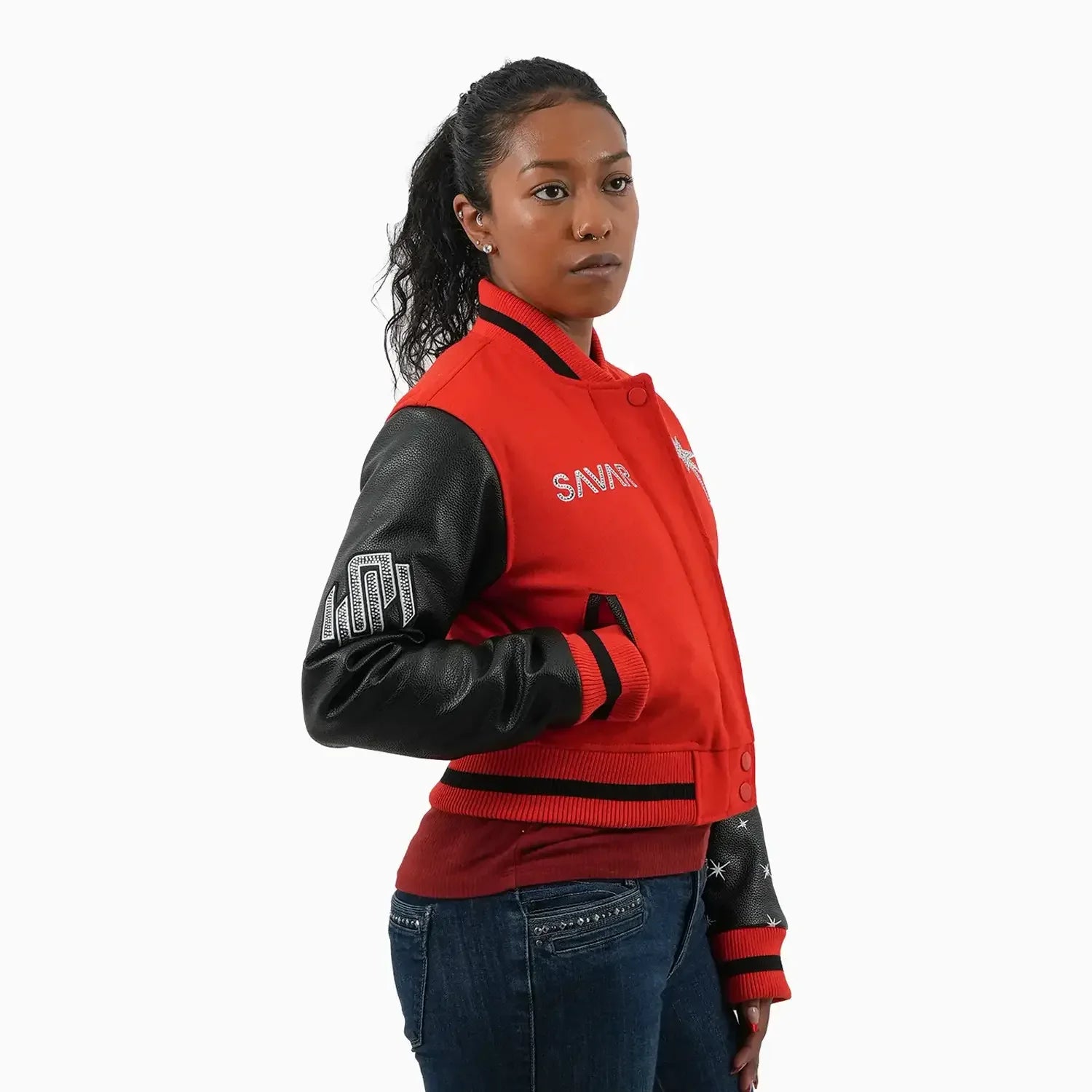 Women's Faded Wool Varsity Jacket