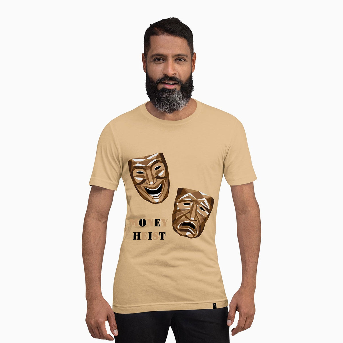 money-heist-design-printed-crew-neck-khaki-t-shirt-for-men-st108-325