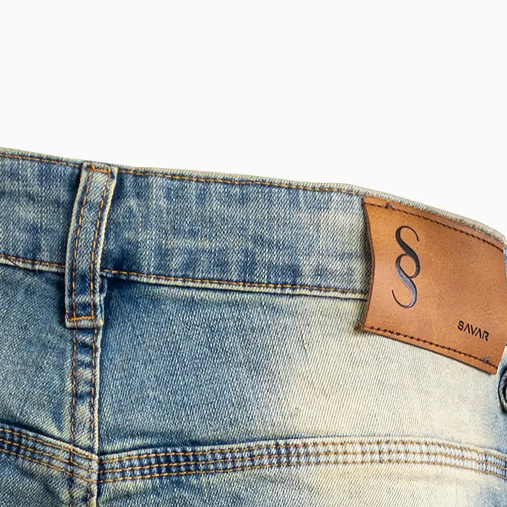 Men's Slim Fit Plain Tinted Washed Jeans Pant