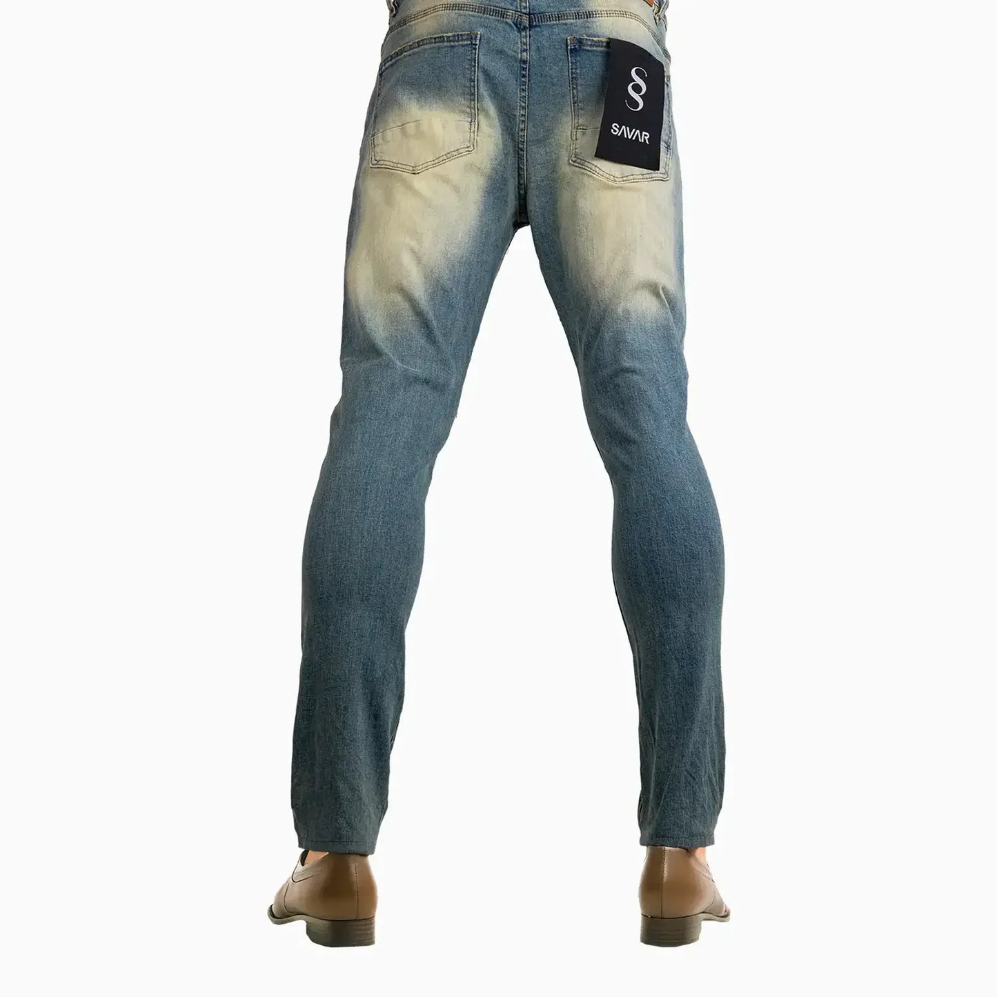 Men's Slim Fit Rips Vintage Jeans Pant