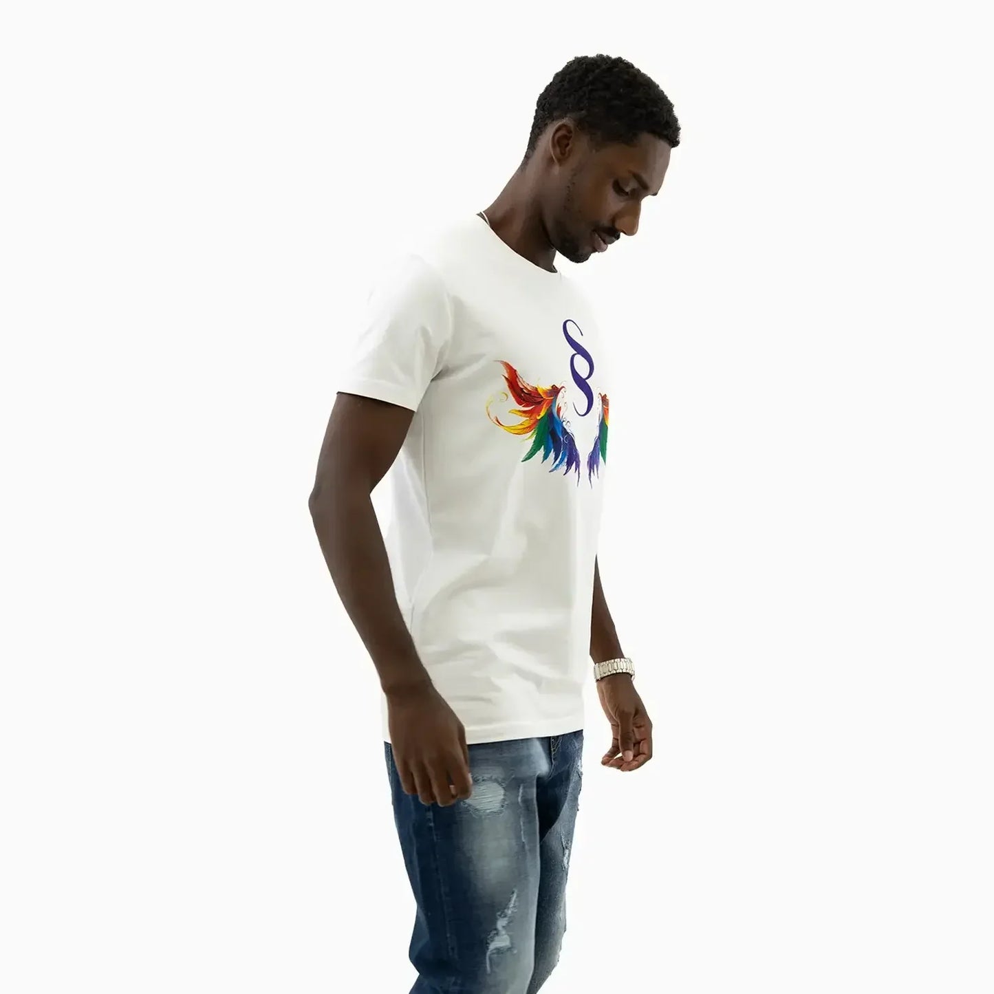 Men's Wings Graphic White T Shirt