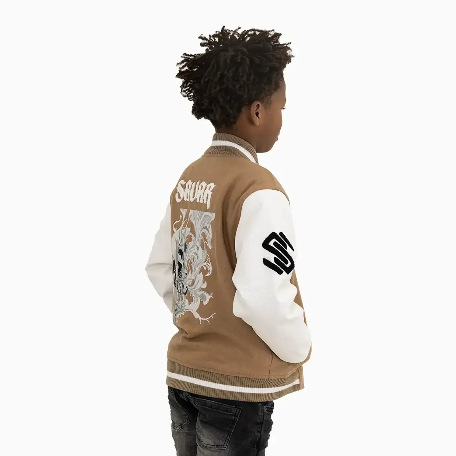 Kid's Skull Wool Varsity Jacket