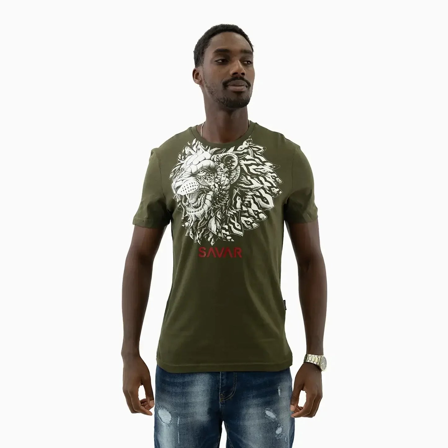 savar-mens-lion-graphics-crew-neck-t-shirt-stg1370-milgreen