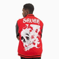 Men's Skull Smoke Wool Varsity Jacket