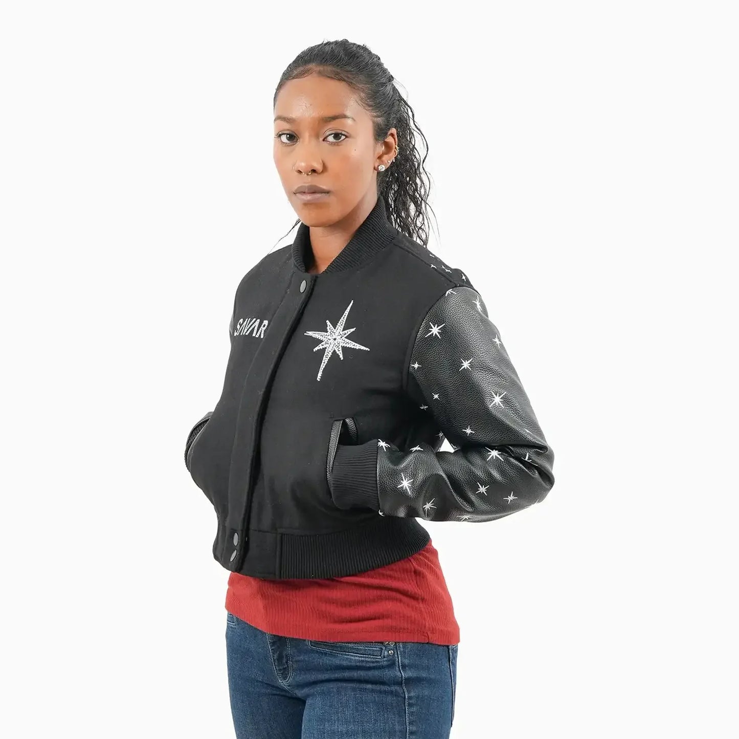 Women's Faded Wool Varsity Jacket