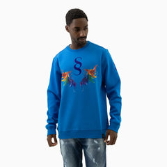 Men's Wings Graphic Royal Blue Sweatshirt